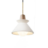 Nordic Cement Wood Tapered Pendant Light
