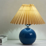 Nordic Ceramic Table Lamp with Pleated Shade
