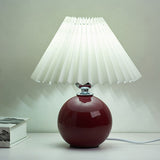 Nordic Ceramic Table Lamp with Pleated Shade