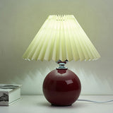 Nordic Ceramic Table Lamp with Pleated Shade