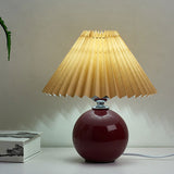Nordic Ceramic Table Lamp with Pleated Shade