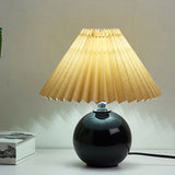 Nordic Ceramic Table Lamp with Pleated Shade