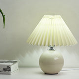 Nordic Ceramic Table Lamp with Pleated Shade