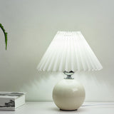 Nordic Ceramic Table Lamp with Pleated Shade