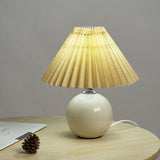 Nordic Ceramic Table Lamp with Pleated Shade