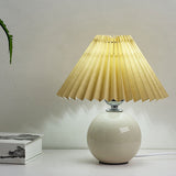Nordic Ceramic Table Lamp with Pleated Shade