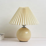 Nordic Ceramic Table Lamp with Pleated Shade