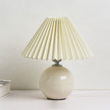 Nordic Ceramic Table Lamp with Pleated Shade