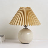 Nordic Ceramic Table Lamp with Pleated Shade