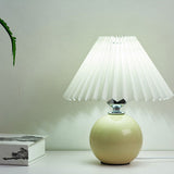 Nordic Ceramic Table Lamp with Pleated Shade