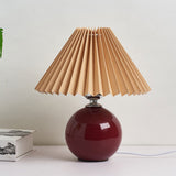 Nordic Ceramic Table Lamp with Pleated Shade