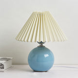 Nordic Ceramic Table Lamp with Pleated Shade
