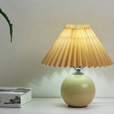 Nordic Ceramic Table Lamp with Pleated Shade