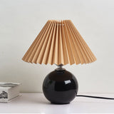 Nordic Ceramic Table Lamp with Pleated Shade