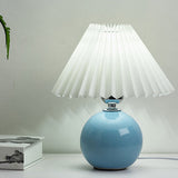 Nordic Ceramic Table Lamp with Pleated Shade