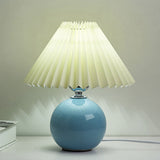 Nordic Ceramic Table Lamp with Pleated Shade