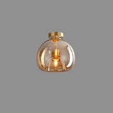 Nordic Glass Globe Semi Flush Ceiling Light