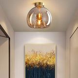 Nordic Glass Globe Semi Flush Ceiling Light