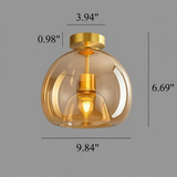 Nordic Glass Globe Semi Flush Ceiling Light