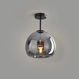 Nordic Glass Globe Semi Flush Ceiling Light