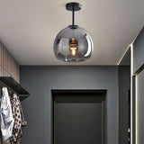Nordic Glass Globe Semi Flush Ceiling Light