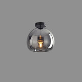 Nordic Glass Globe Semi Flush Ceiling Light