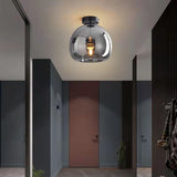 Nordic Glass Globe Semi Flush Ceiling Light