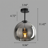 Nordic Glass Globe Semi Flush Ceiling Light