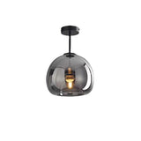 Nordic Glass Globe Semi Flush Ceiling Light