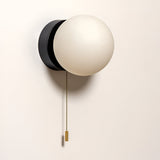 Nordic Glass Globe Wall Sconce with Pull Cord