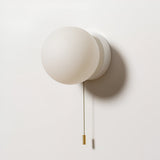 Nordic Glass Globe Wall Sconce with Pull Cord