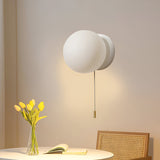 Nordic Glass Globe Wall Sconce with Pull Cord