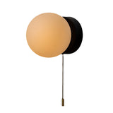 Nordic Glass Globe Wall Sconce with Pull Cord