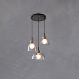 Nordic Rippled Glass Wood Pendant Light