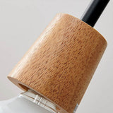 Nordic Rippled Glass Wood Pendant Light