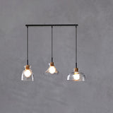 Nordic Rippled Glass Wood Pendant Light