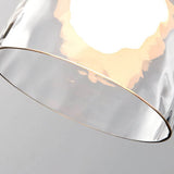 Nordic Rippled Glass Wood Pendant Light
