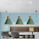Nordic Wood Accent Cone Pendant Light