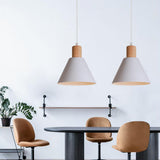 Nordic Wood Accent Cone Pendant Light