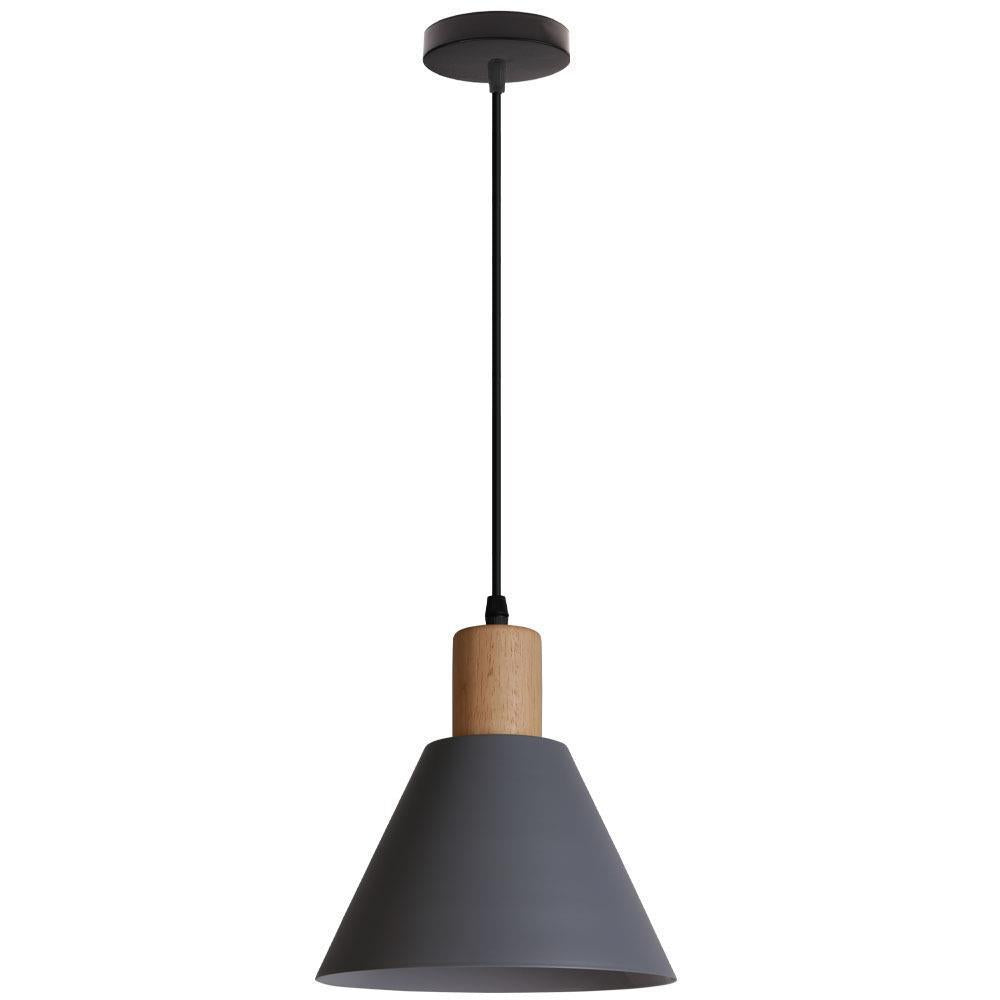Nordic Wood Accent Cone Pendant Light