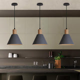 Nordic Wood Accent Cone Pendant Light