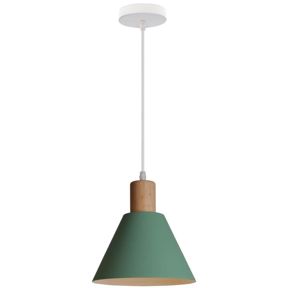 Nordic Wood Accent Cone Pendant Light