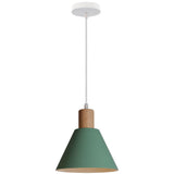 Nordic Wood Accent Cone Pendant Light