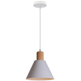Nordic Wood Accent Cone Pendant Light