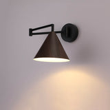 Nordic Wood Cone Swing Arm Wall Light
