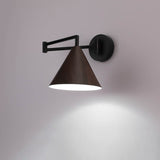 Nordic Wood Cone Swing Arm Wall Light