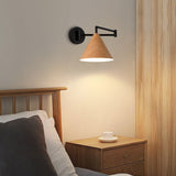 Nordic Wood Cone Swing Arm Wall Light