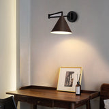 Nordic Wood Cone Swing Arm Wall Light