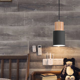 Nordic Wood Cylinder LED Pendant Light
