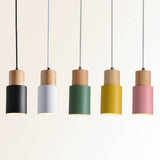 Nordic Wood Cylinder LED Pendant Light